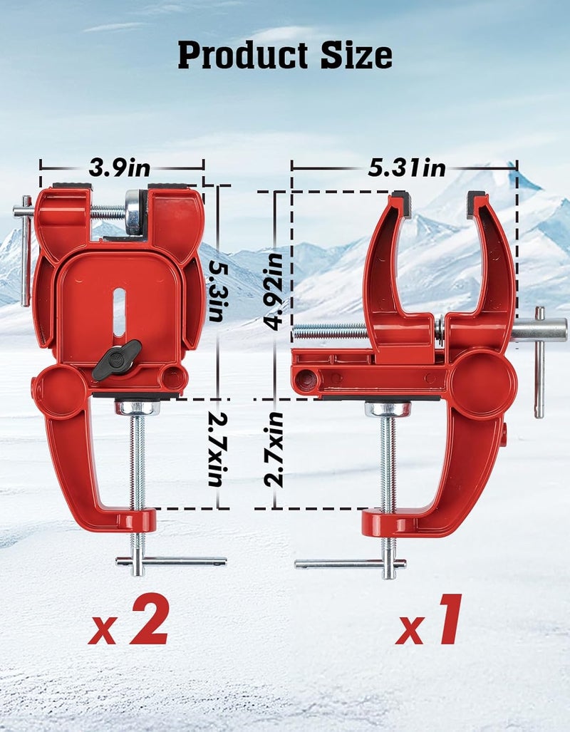 ANCHOM Ski and Snowboard Vises for Tuning, Repair and Waxing, Non-Slip Ski Snowboard Clamp with Rubber Pads, Vice Grips and Horizontal and Vertical Working Positions, Stable Ski Snowboard Tuning Vise - Image 5
